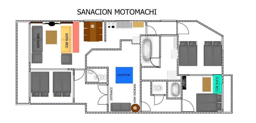 Sanacion Motomachi 7 なんばで150平米の広々空間 最大14名 Netflix見れます Lejlighed Osaka Eksteriør billede